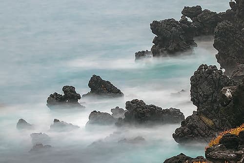 Rocky shoreline of South Plaza Island-Galapagos Islands-Ecuador Coastal Print